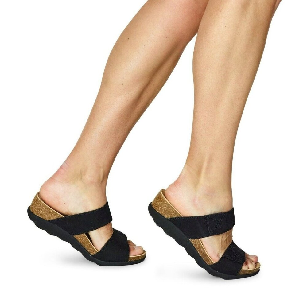 Dansko Sandals Womens Size 39 Euro Soft Toe Maddy Slide Black Leather Slip On